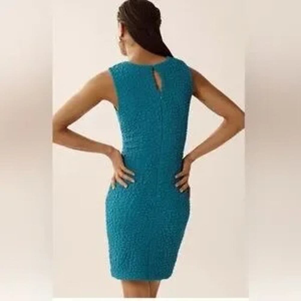 ANTHROPOLOGIE NWT $148 Textured Mini Shift Dress Topaz Blue Size XS - Picture 4 of 12